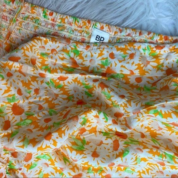 Bp Nordstrom Ruched Cropped Cami Orange Daisy Print Size 2X NWT - Picture 3 of 5